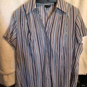 Black, Teal, white, beige soft blouse